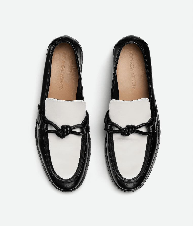 "Mocassins Astaire  bicolore Black/White" BOTTEGA VENETA