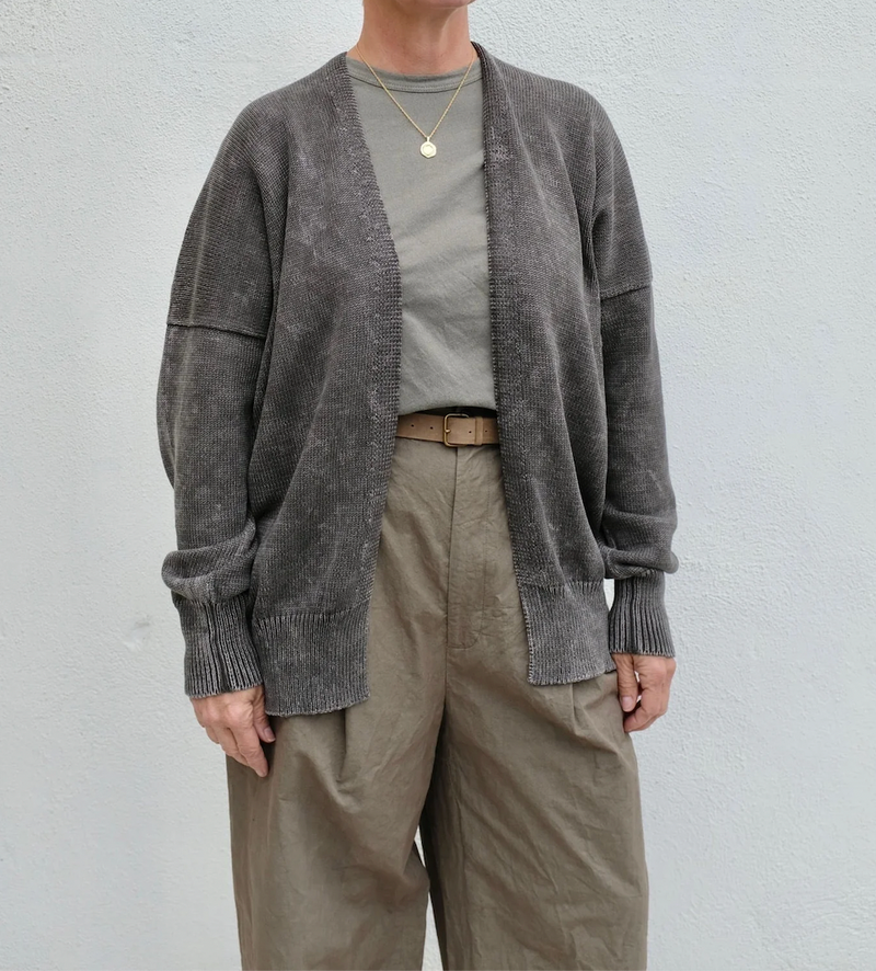 "Fade Cardigan Washed Ink / Gray" Lauren Manoogian