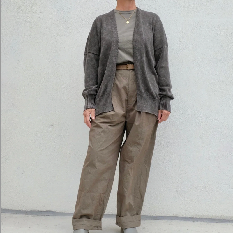 "Fade Cardigan Washed Ink / Gray" Lauren Manoogian