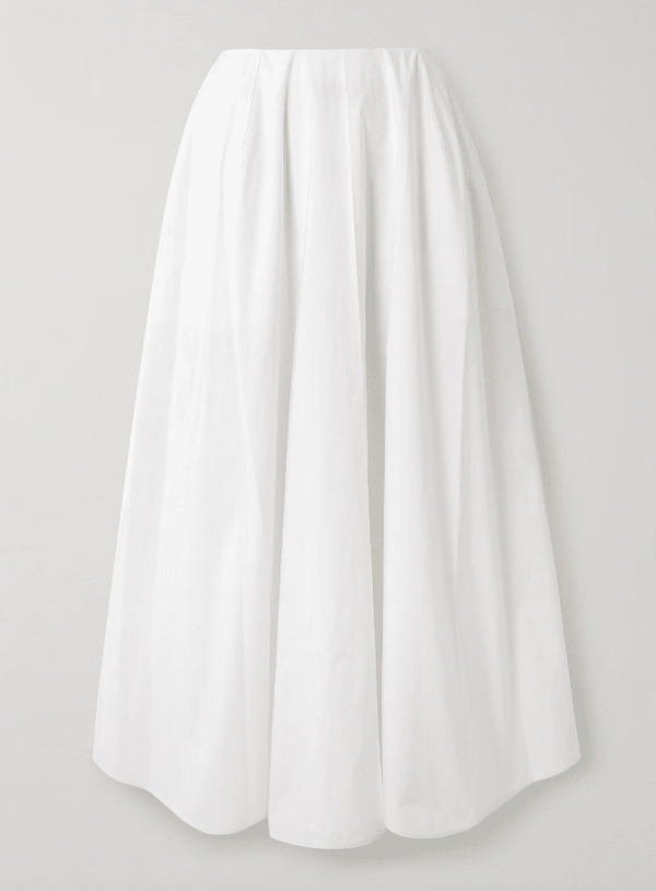 Midi blank skirt in cotton popline with carven