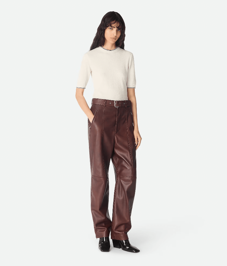 "Pantalon en cuir Madder brown" BOTTEGA VENETA