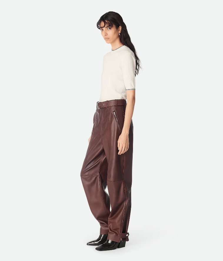 "Pantalon en cuir Madder brown" BOTTEGA VENETA
