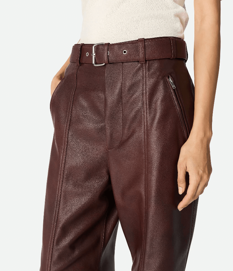 "Pantalon en cuir Madder brown" BOTTEGA VENETA