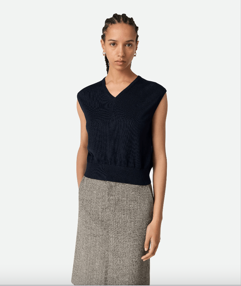 "Twinset en coton et viscose Navy" BOTTEGA VENETA