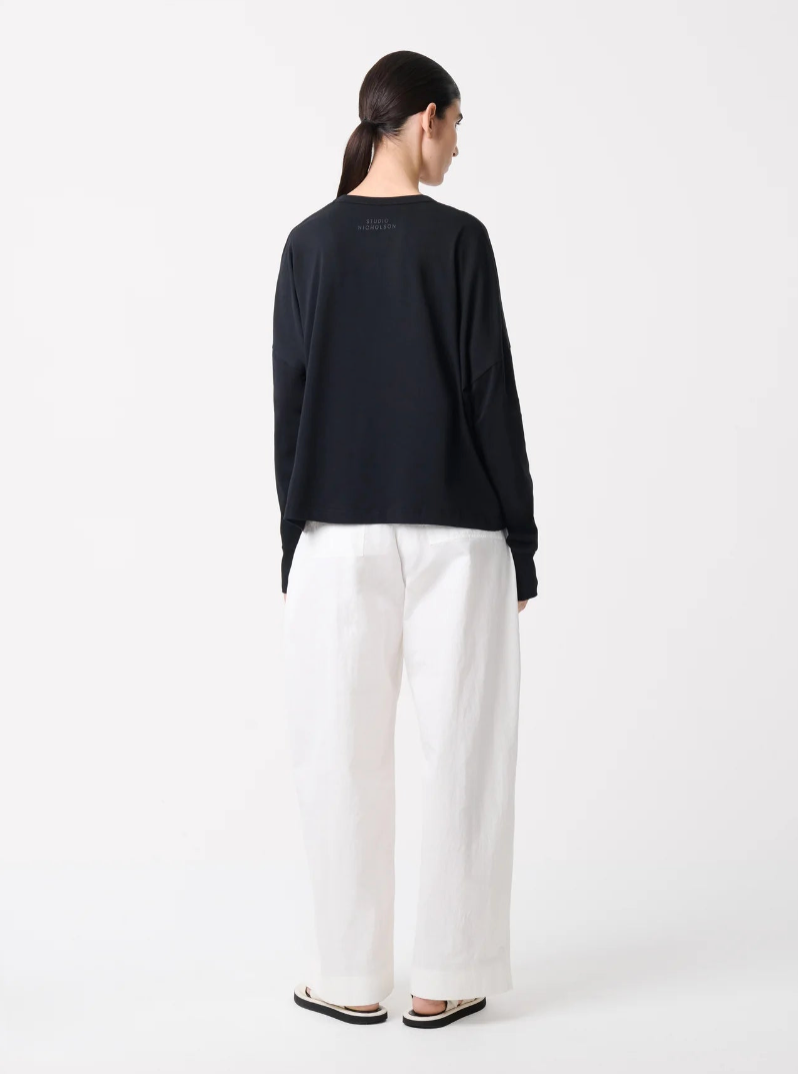 "Loop Long Sleeve T-Shirt  Black" STUDIO NICHOLSON