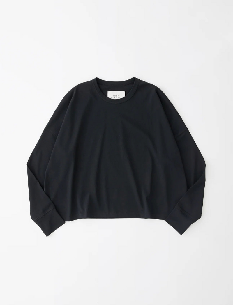 "Loop Long Sleeve T-Shirt  Black" STUDIO NICHOLSON