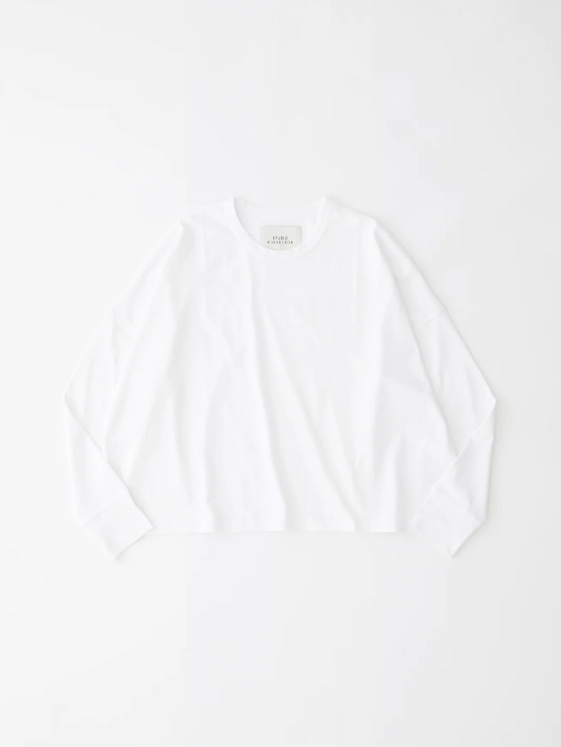 "Loop Long Sleeve T-Shirt Optic White" STUDIO NICHOLSON