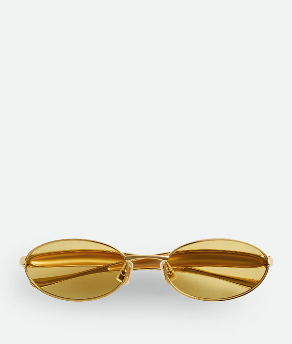 "Lunettes de soleil  ovales Sardine Gold/Yellow" BOTTEGA VENETA