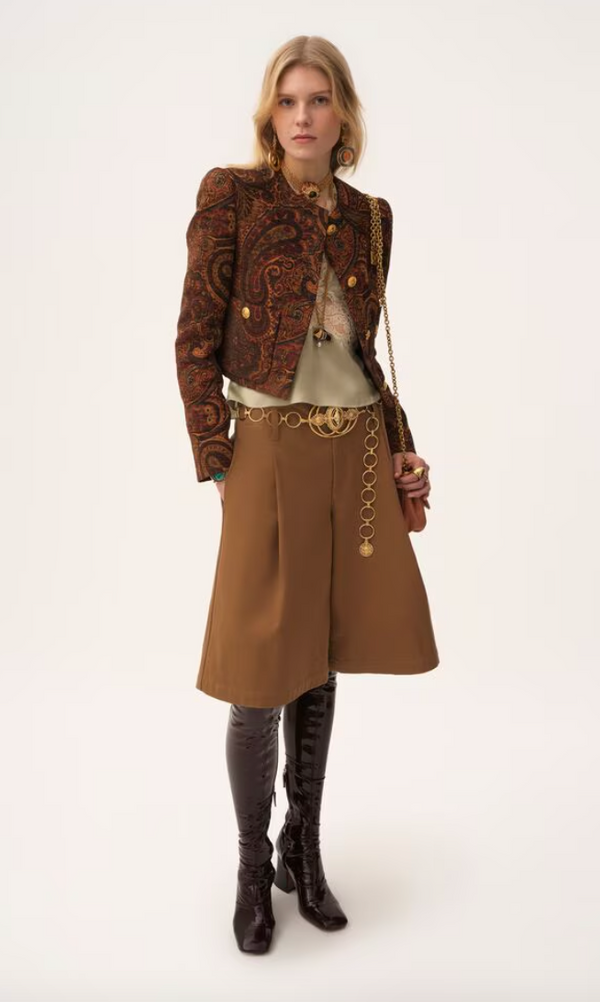 "Veste droite sans col en jacquard tapisserie" CHLOÉ