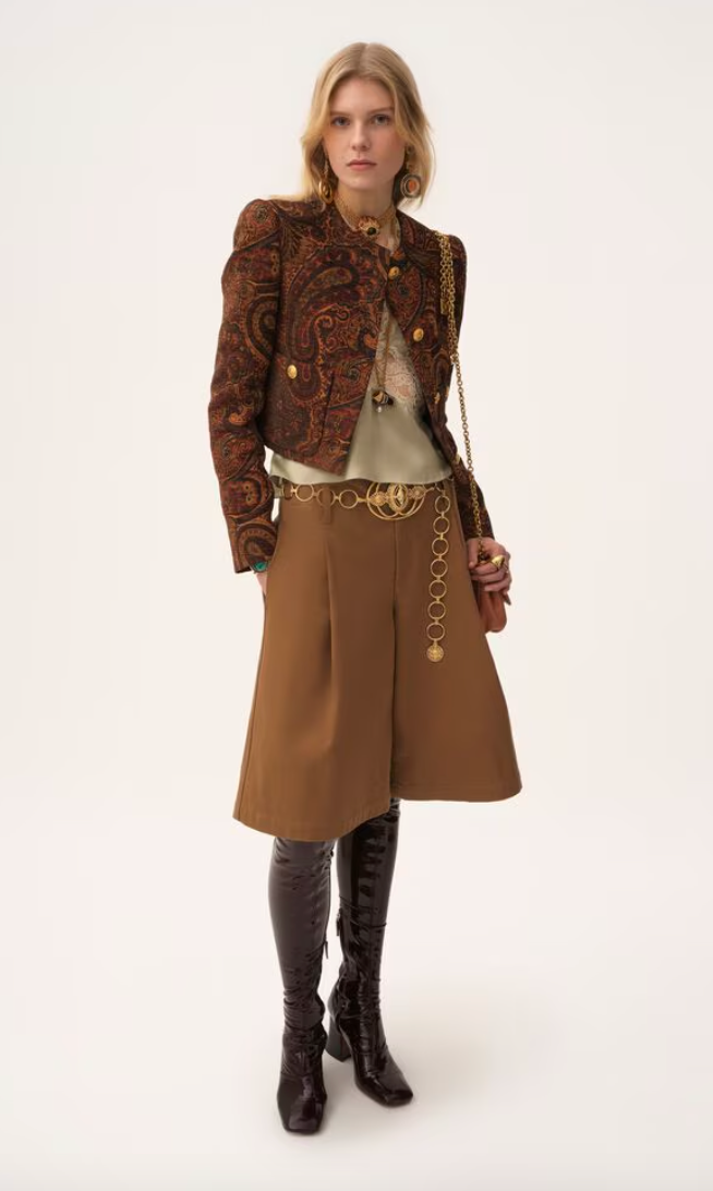 "Veste droite sans col en jacquard tapisserie" CHLOÉ