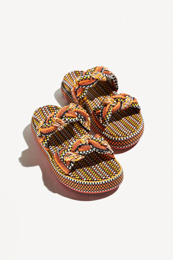 Sandals "Daniela Khaki Orange/ Multicolore" Amambaih
