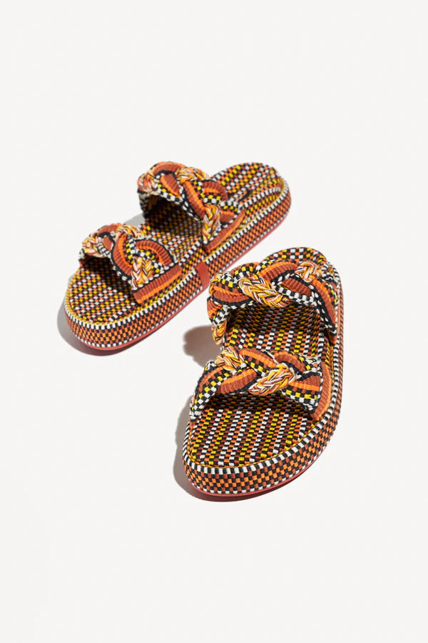 Sandals "Daniela Khaki Orange/ Multicolore" Amambaih