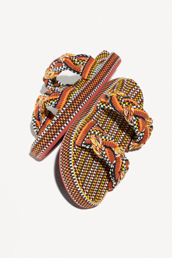 Sandals "Daniela Khaki Orange/ Multicolore" Amambaih