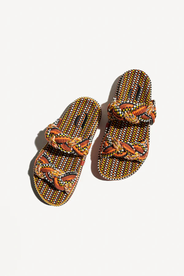 Sandals "Daniela Khaki Orange/ Multicolore" Amambaih