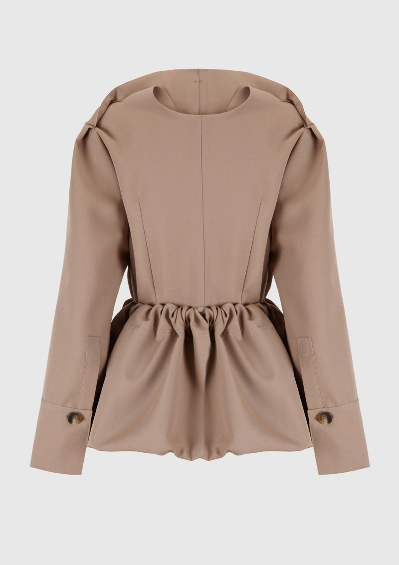 Manteau–trench en laine vierge Beige BOSCOIER