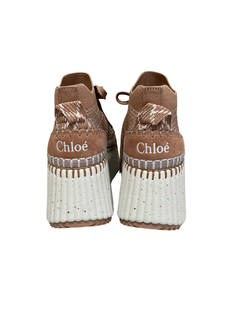 Sneakers compensées "Nama Tan Rose" CHLOÉ