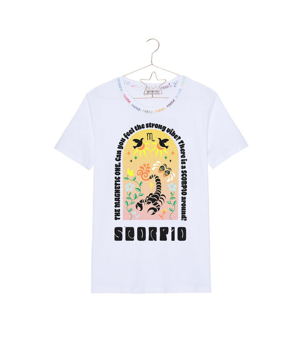 T-shirt "Astro Scorpion Blanc/ Multicolore" MONOKI