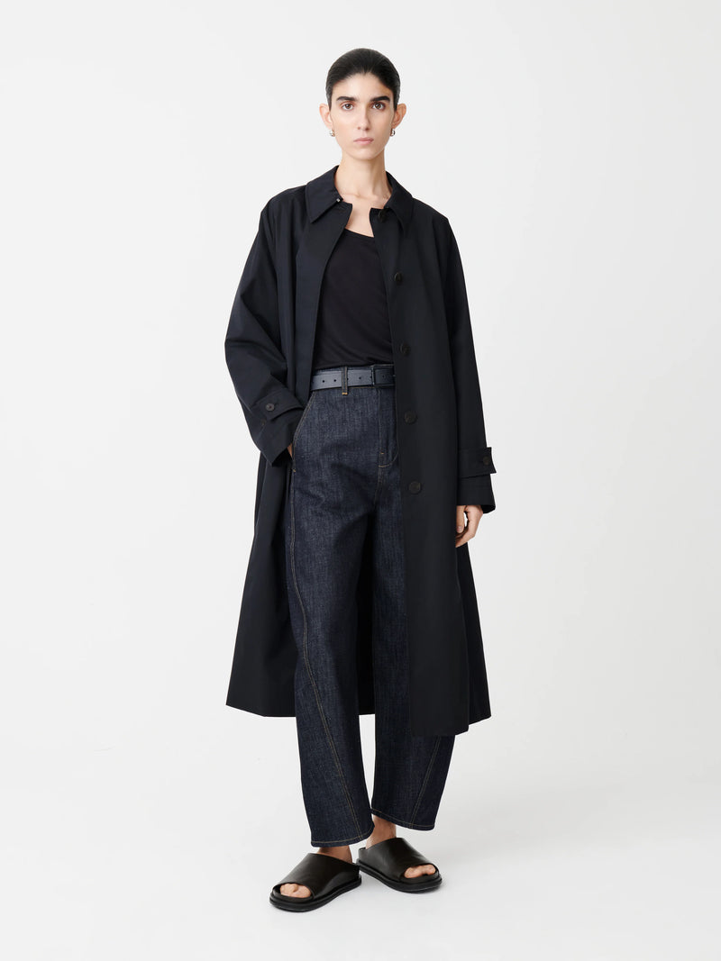 "Holin Technical Cotton Coat Dark navy" STUDIO NICHOLSON