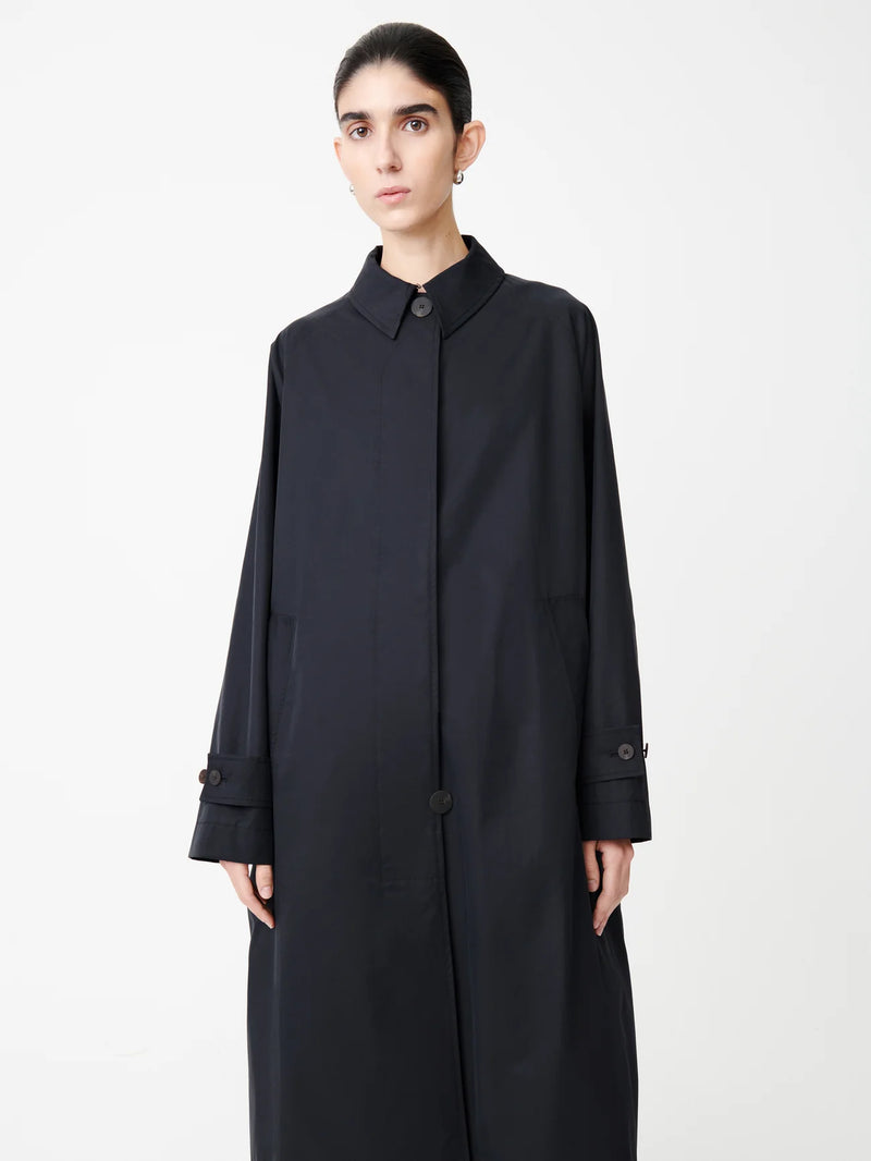 "Holin Technical Cotton Coat Dark navy" STUDIO NICHOLSON