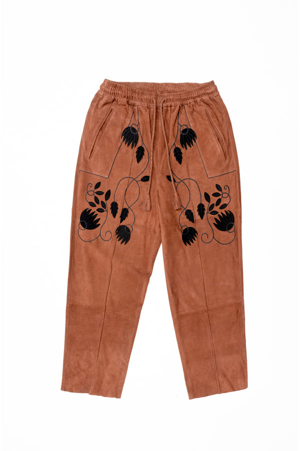 Pantalon "Herblore en cuir Marron" BAZISZT