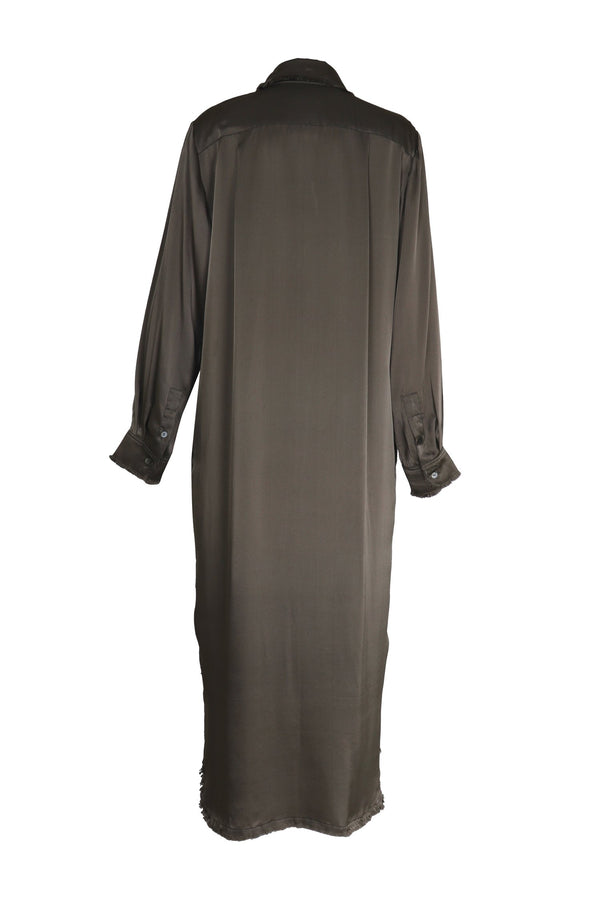 Robe Chemise "Kemun en soie Taupe" IKKIM'O