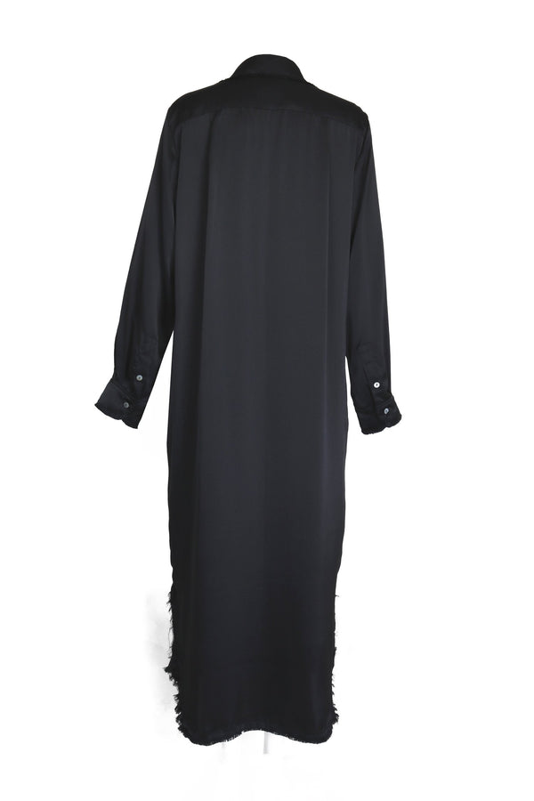 "Kemun in black silk" shirt dress ikkim'o