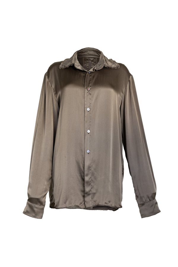 Chemise "Luana en soie Taupe" IKKIM'O