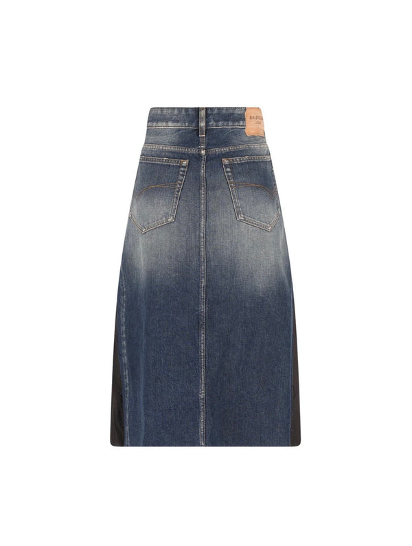 "Jupe midi bi-matière" BALENCIAGA