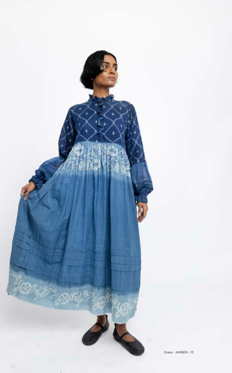 "Robe AMBER 13 Bleu" INJIRI