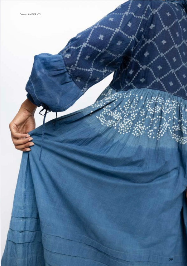 "Robe AMBER 13 Bleu" INJIRI