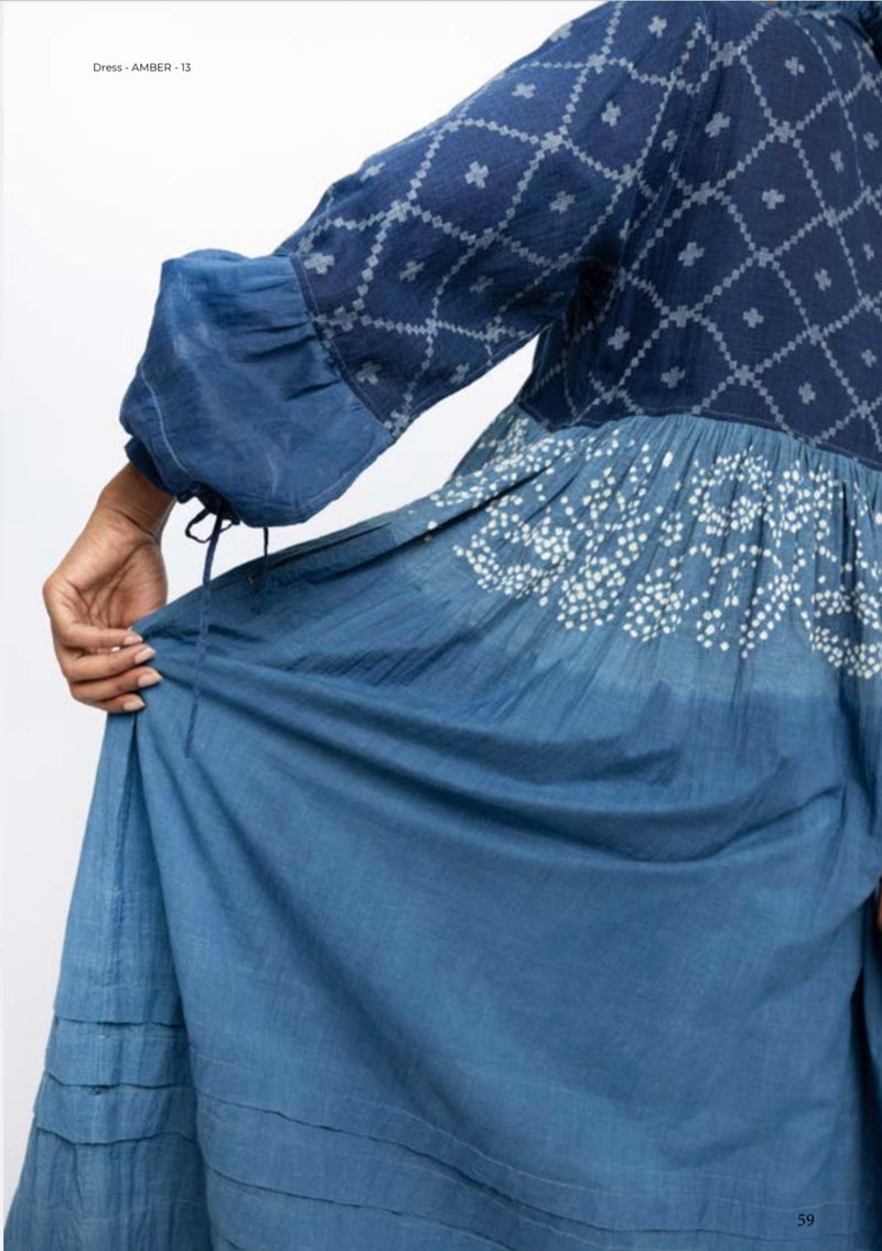 "Robe AMBER 13 Bleu" INJIRI