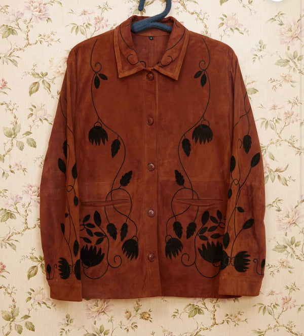 "Baziszt" shirt in brown leather "