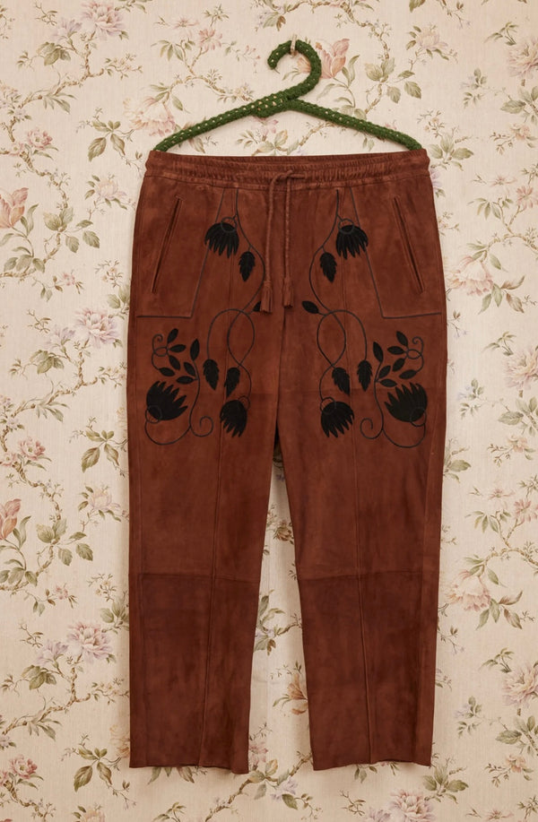 Pantalon "Herblore en cuir Marron" BAZISZT