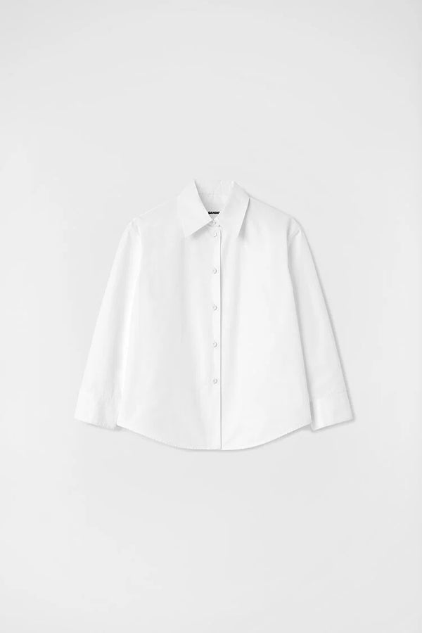 Chemise en coton manches longues Blanche JIL SANDER