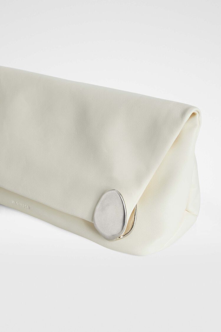 Pochette "Jewel Zip Eggshell (Blanc Cassé)" JIL SANDER