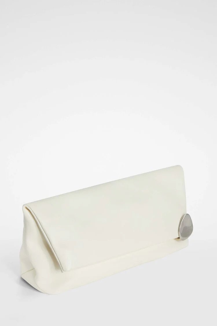 Pochette "Jewel Zip Eggshell (Blanc Cassé)" JIL SANDER