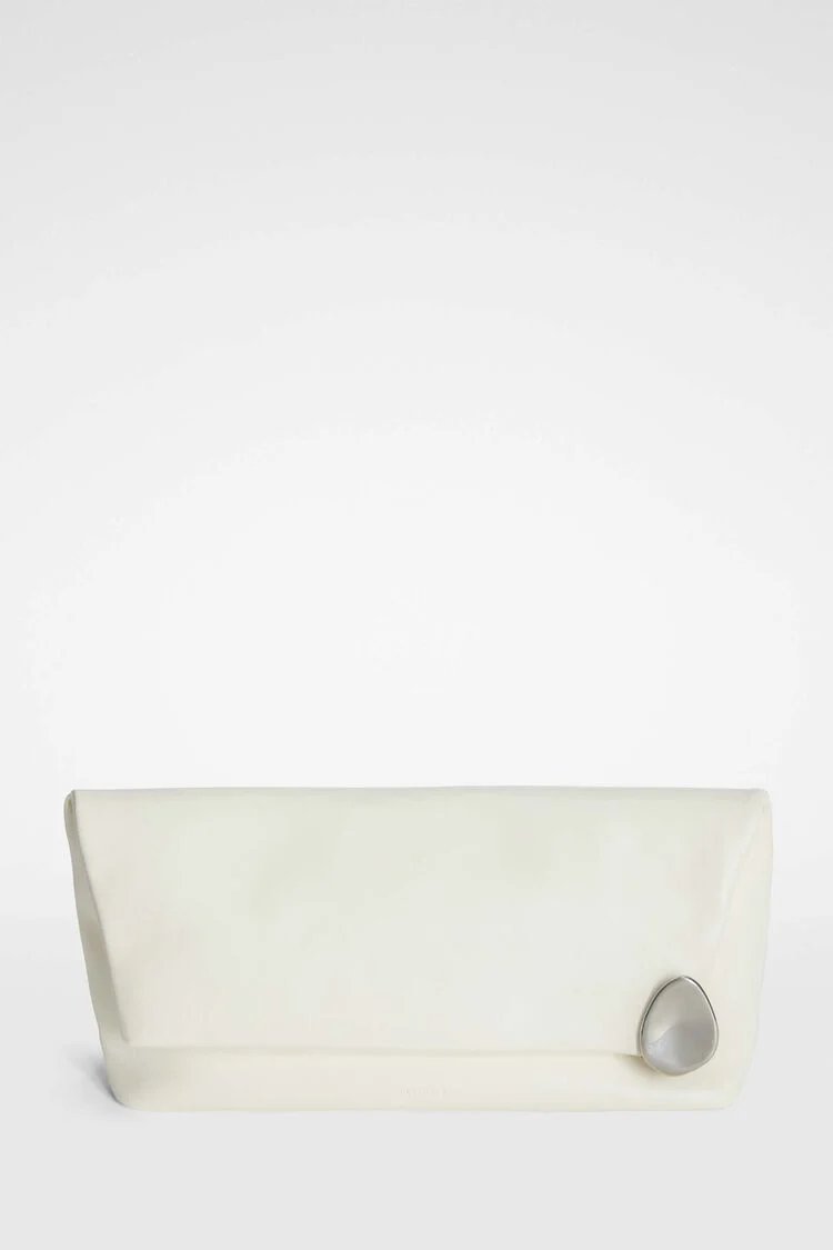 Pochette "Jewel Zip Eggshell (Blanc Cassé)" JIL SANDER