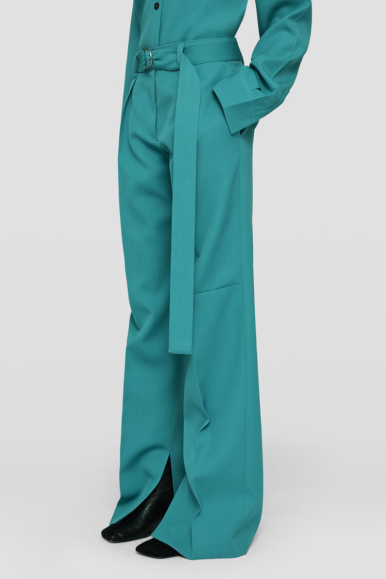 Pantalon à ceinture vert (Turquoise) JIL SANDER