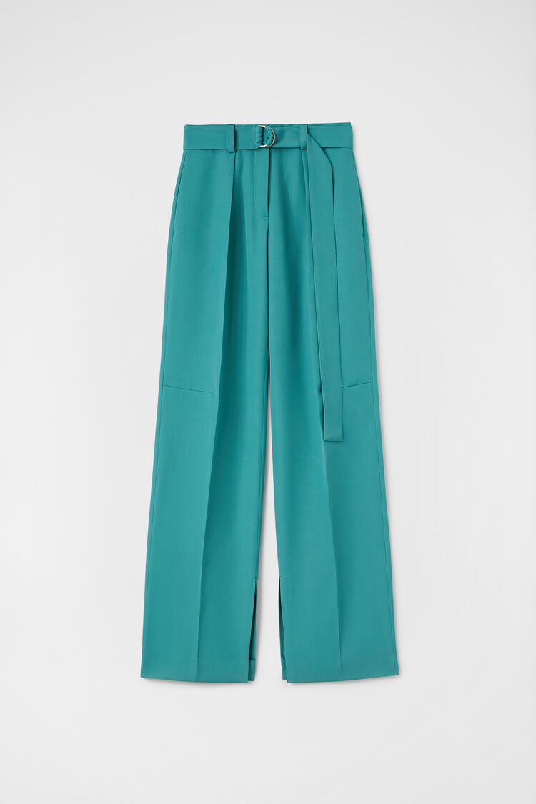 Pantalon à ceinture vert (Turquoise) JIL SANDER