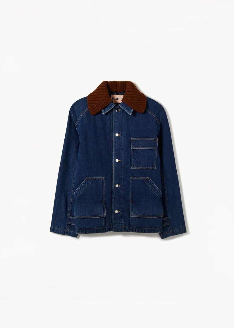 Blue Denim Jacket/ Brown Plan C