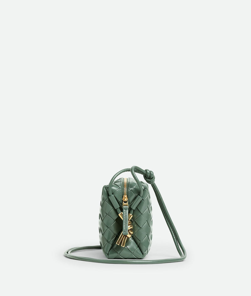 Mini "loop camera bag with detail in aloe metal metal (Green Clear)" BOTTEGA VENETA