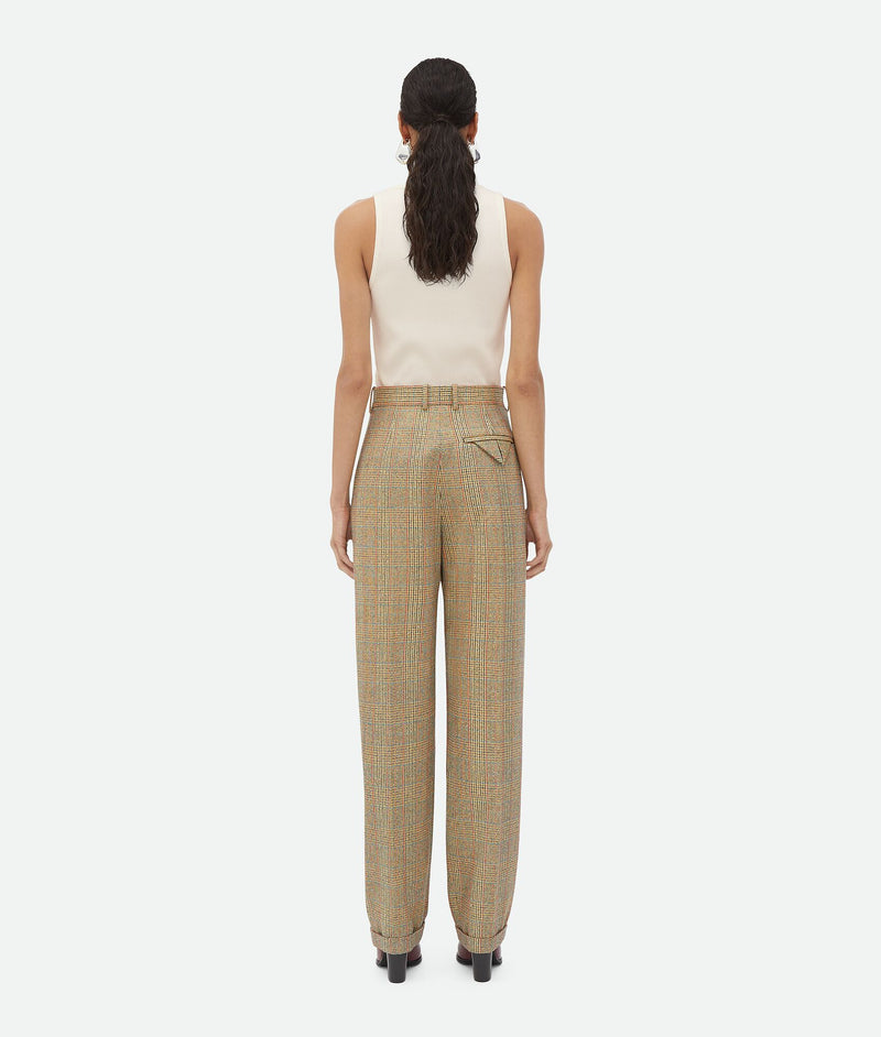 Pantalon En Laine prince-de-galles Beige/Jaune /Bleu BOTTEGA VENETA