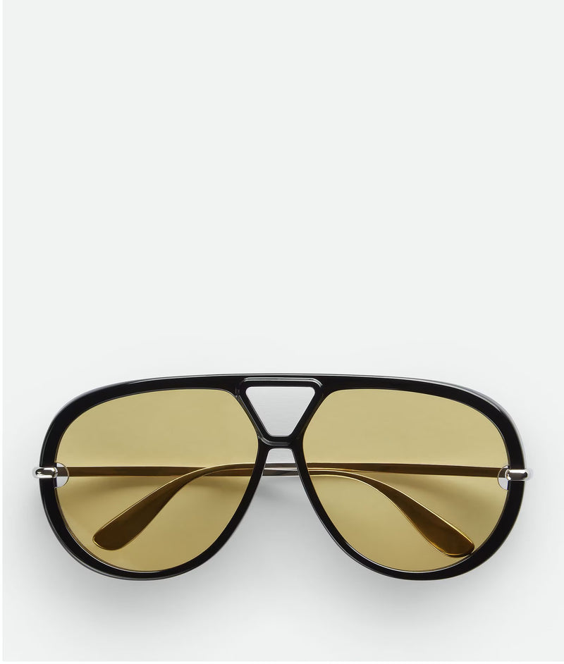 Lunettes de soleil aviateur Classic Noir/ Jaune BOTTEGA VENETA