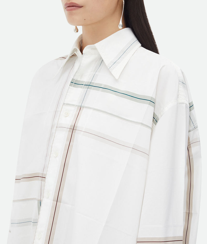 White/ multicolored asymmetrical cotton shirt BOTTEGA VENETA