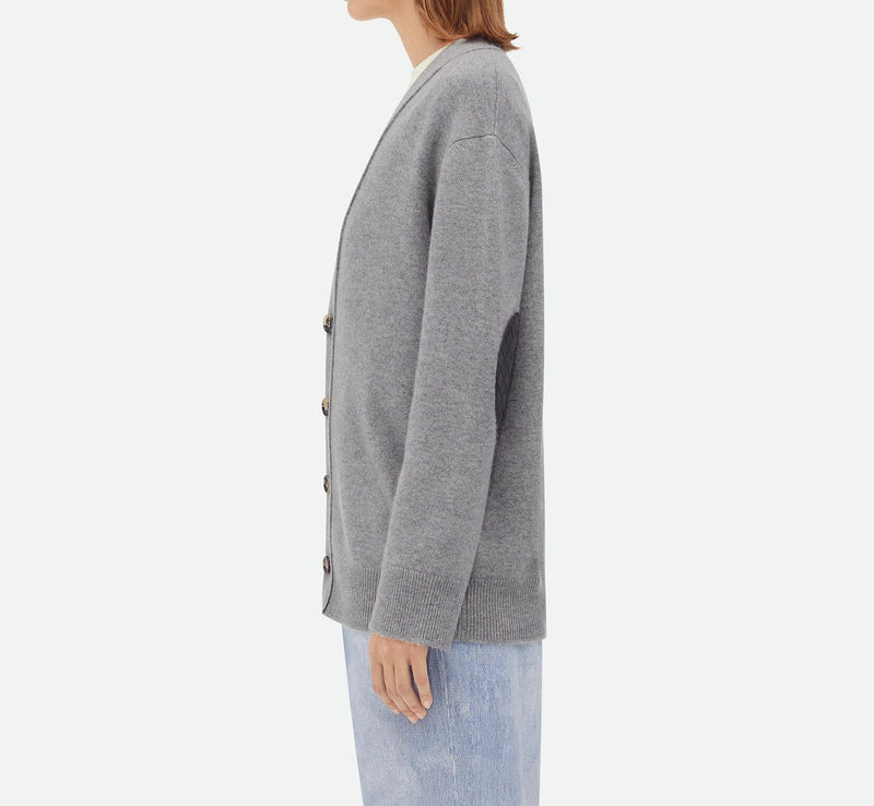 Gray cashmere cardigan BOTTEGA VENETA