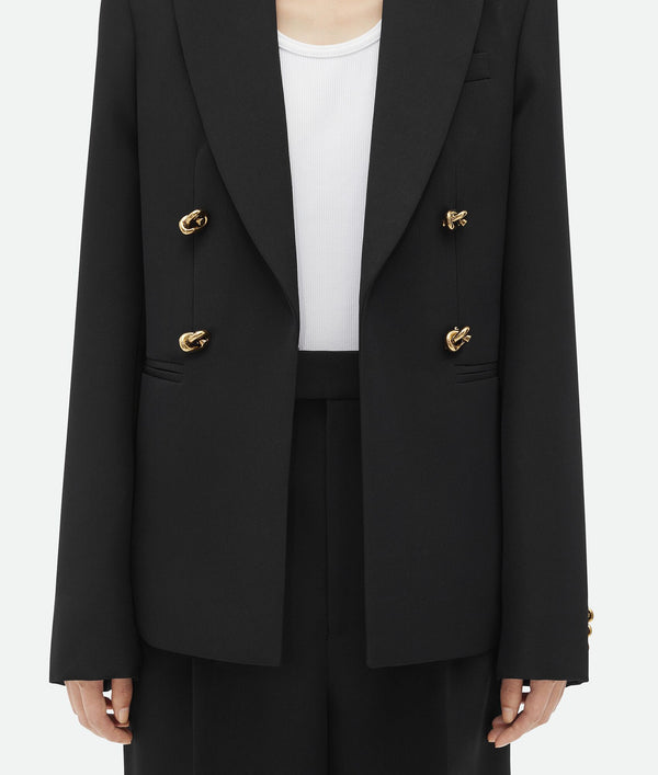 Woolen jacket with Knot buttons Black BOTTEGA VENETA