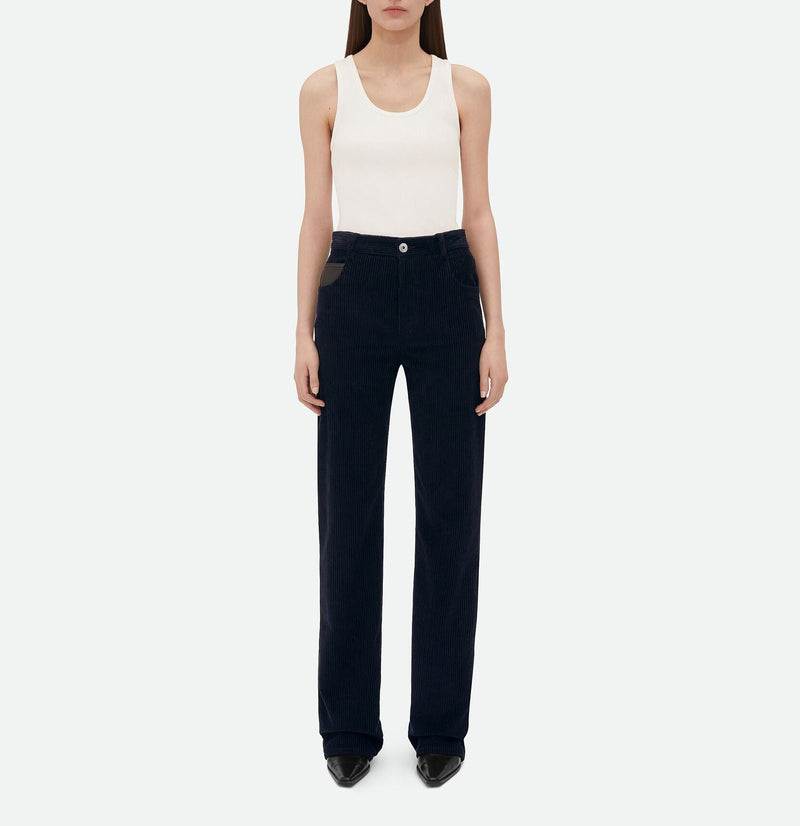 Pantalon En Velours Côtelé Midnight Bleu BOTTEGA VENETA