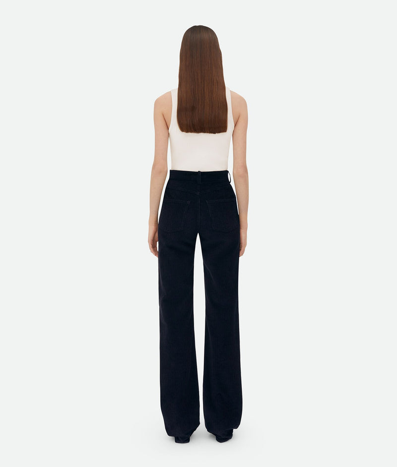 Midnight blue velvet pants BOTTEGA VENETA