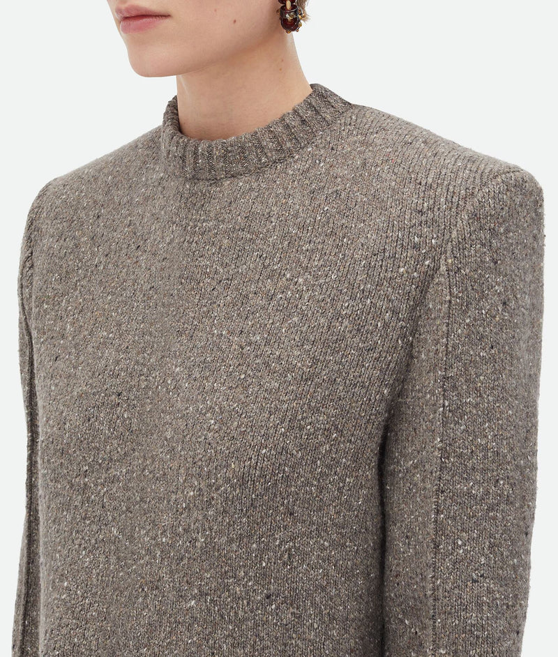 Pull habillé en laine Riverbed melange (Taupe) BOTTEGA VENETA