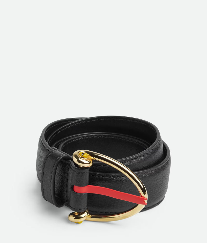 Ceinture À Boucle Snake Noir/ Or/ Rouge BOTTEGA VENETA